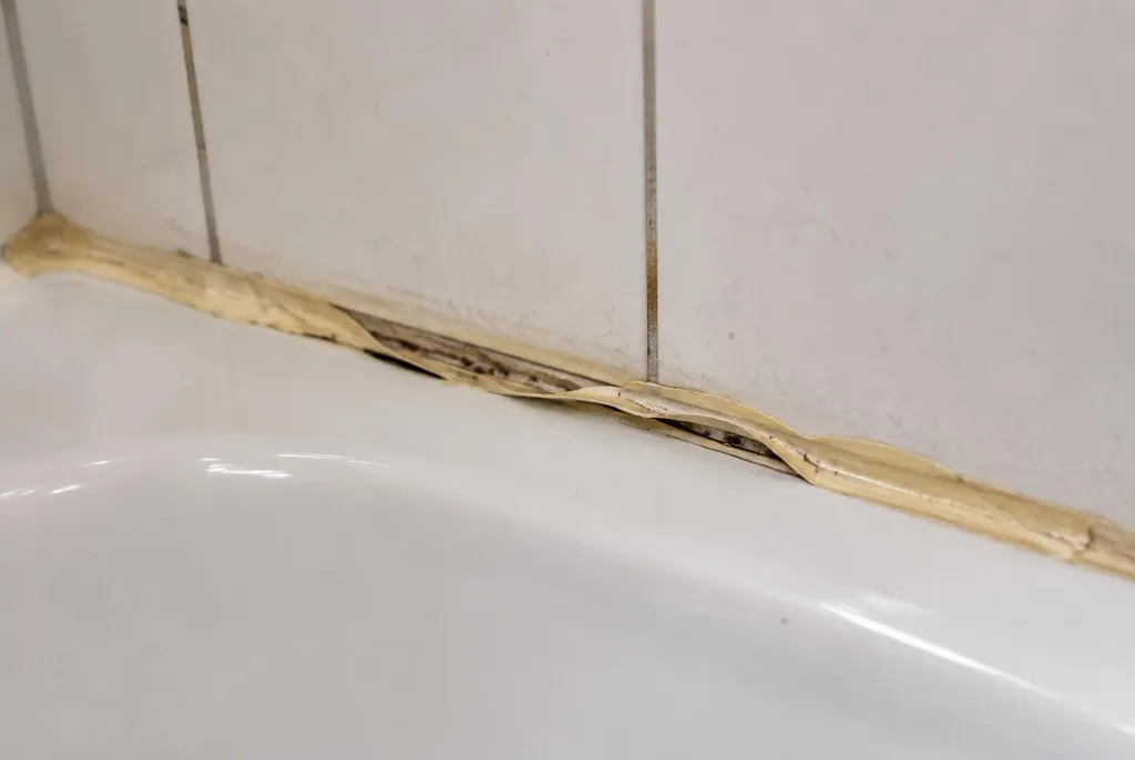 Kitbedrijf Hoorn – loslatende kit naast het bad